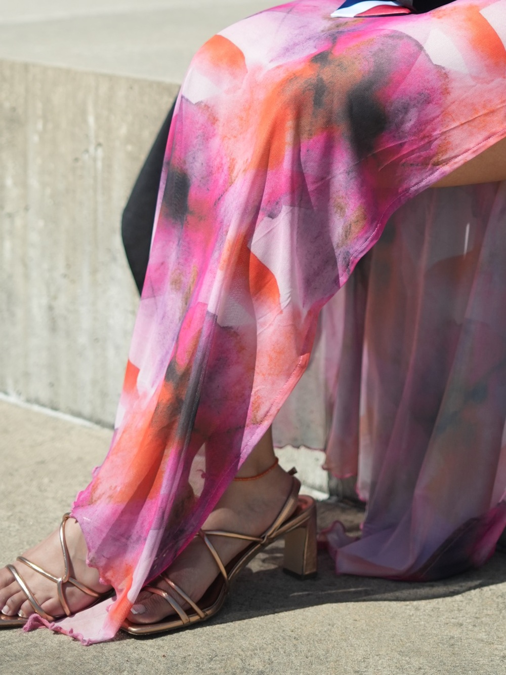 Sunset Stunner Strapless Maxi Dress in Coral Pink - Picture 2 of 2